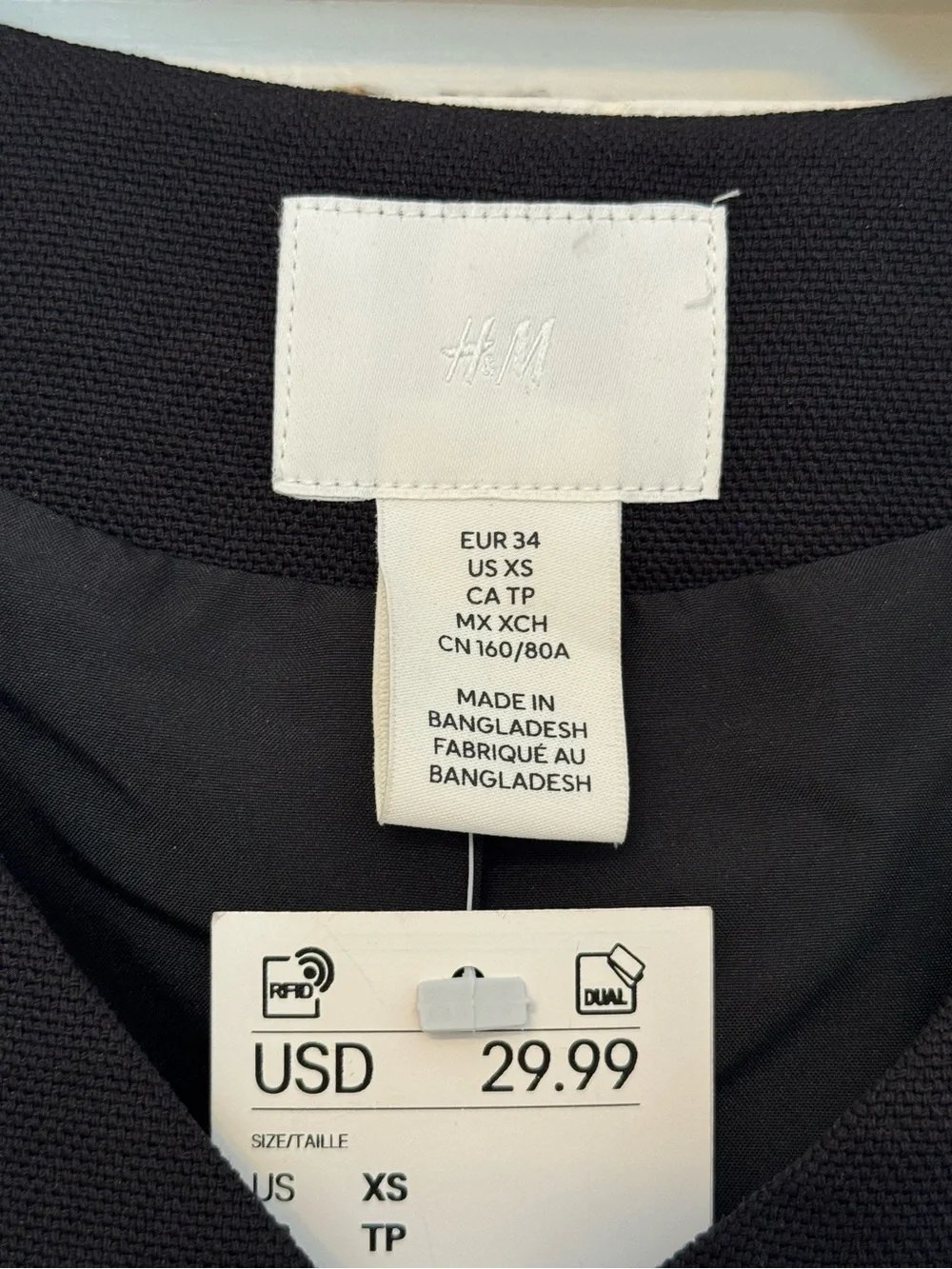 Black linen Button-Front Vest